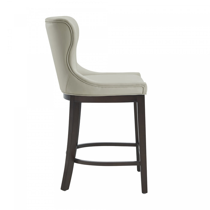 Blair Modern Wood Upholstered Counter Stool in Stone - Set of 2 Bar Stool