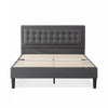 Dachelle Upholstered Platform Bed with Headboard in Dark Grey - Queen Size | Dachelle lit plateforme rembourré avec tête de lit gris foncé - Grand