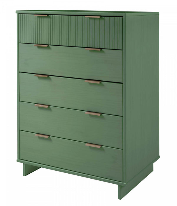 Granville Modern 38\" Chest in Sage Green (5-Drawer)