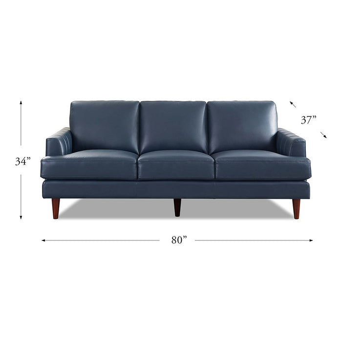 Hydeline Cassis Leather Sofa - Navy
