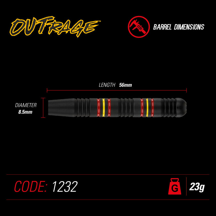 Winmau® Outrage Black Brass 23 G Darts