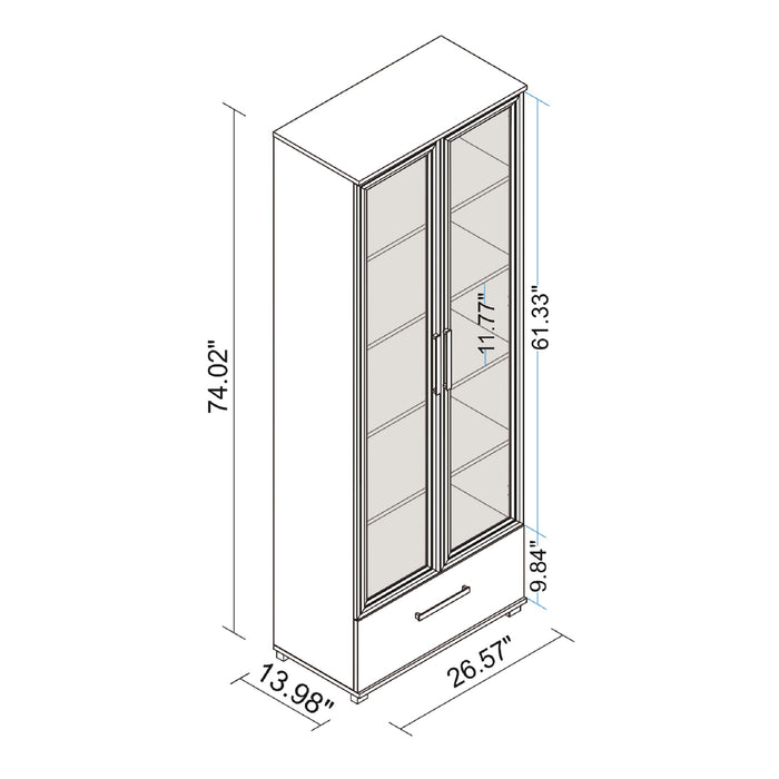 Manhattan Comfort Serra 5-Shelf Bookcase - White