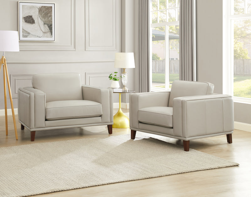 Hydeline Lyon Leather Chair - Vanilla