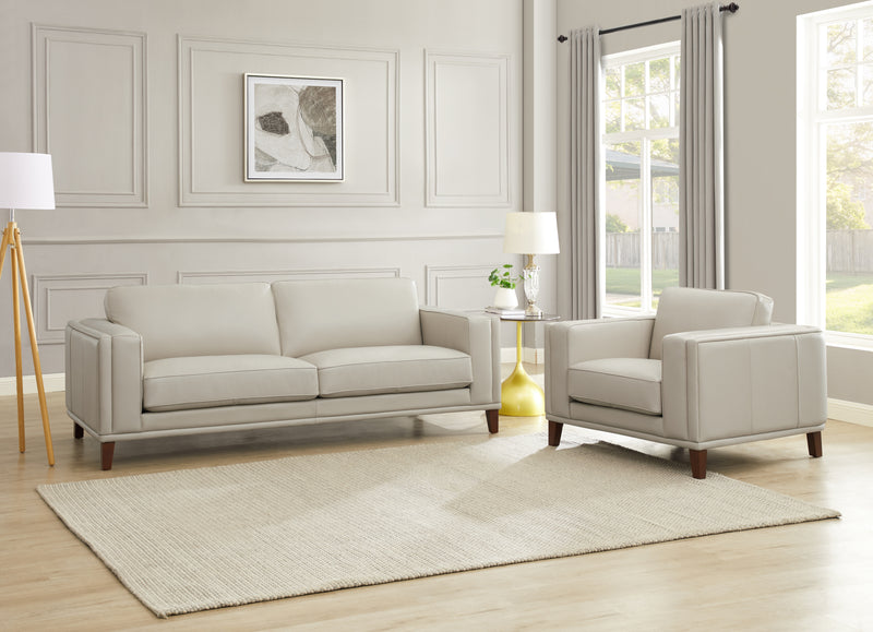 Hydeline Lyon Leather Chair - Vanilla