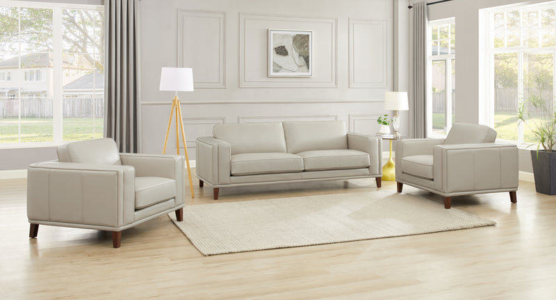 Hydeline Lyon Leather Sofa - Vanilla