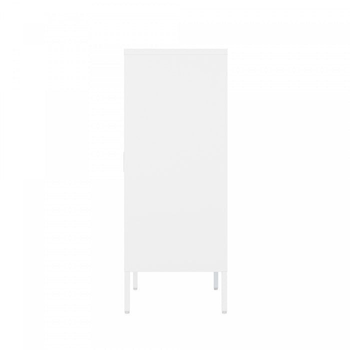 Naomi Modern 2-Piece Metal Storage Cabinets in White