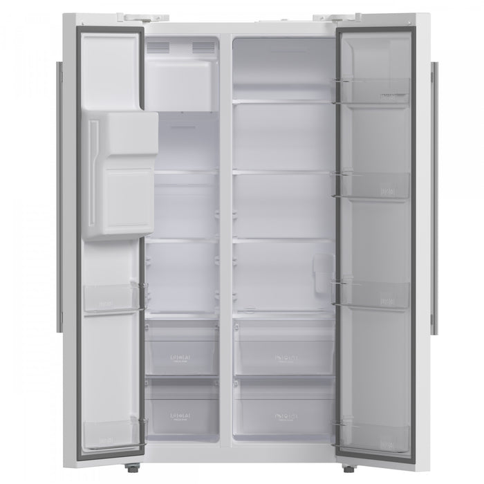 Forno Salerno 36-inch Side-by-Side Refrigerator in White, 20 cu.ft. - FFRBI1844-36WHT