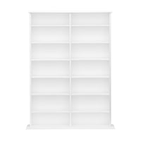 Prepac Double Width Wall Storage Bookcase - White