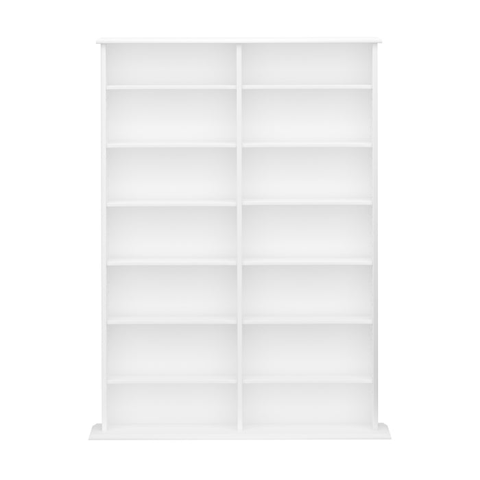 Prepac Double Width Wall Storage Bookcase - White
