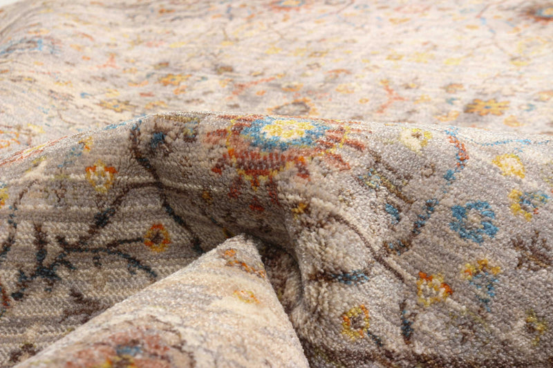 Zaina Traditional 5'0\" x 5'0\" Area Rug in Grey Indoor Area Rug