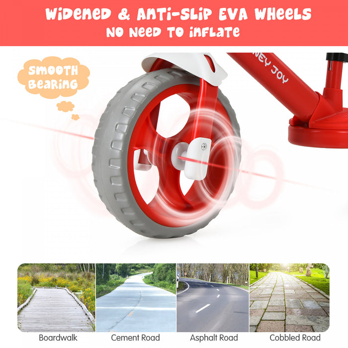 Honey Joy Kids Balance Bike Toddler Training Bicycle W/ Feetrests For 2-5 Years Old Red