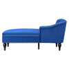 Serena Velvet Chaise Lounge with Button Tufting and Nailhead Trim, Blue | Serena Chaise Longue en Velours a Capitonnage Boutonne et Clous Decoratifs, Bleu