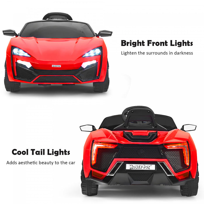 Costway 12v Kids Ride On Car 2.4g Rc Electric Vehicle W/ Lights Mp3 Openable Doors Red
