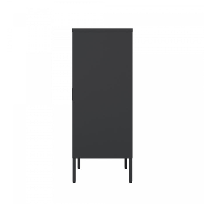 Naomi Modern 32\" Metal Accent Cabinet in Black