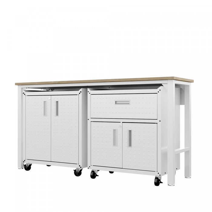 Fortress Modern 3-Piece Garage Set in White Garage Storage
