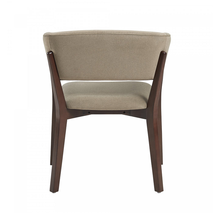 Blake Modern Faux Mohair Wood Armchair in Linen - Set of 4 Dining Chair