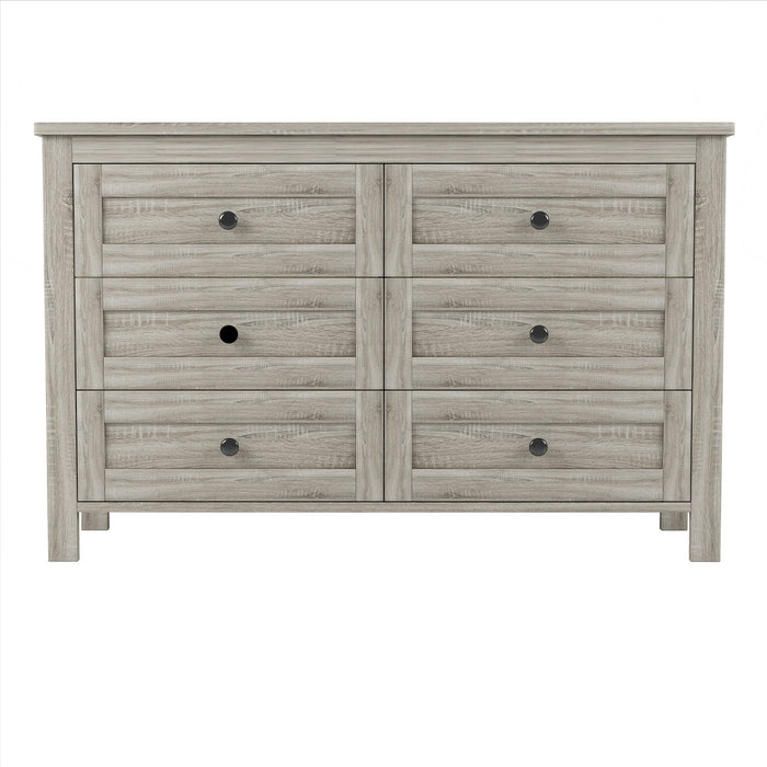 Madison Bedroom Set Farmhouse Platform Bed with Storage and Charging Station,Queen Size，Grey Queen Bed