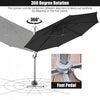 Costway 11ft Patio Offset Umbrella Cantilever Rotation Aluminum Tilt Cross Base Gray
