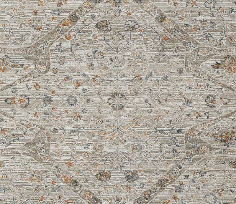 Margaux Traditional 7'10\" x 10'10\" Area Rug in Ivory Indoor Area Rug
