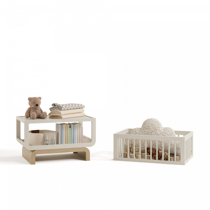 Storkcraft Santorini Deluxe 3-in-1 Convertible Bassinet - Frosted Oat/Driftwood