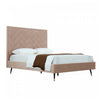 Crosby Modern Upholstered Velvet Queen Bed in Nude | Lit Queen Moderne Crosby Rembourre en Velours Nude
