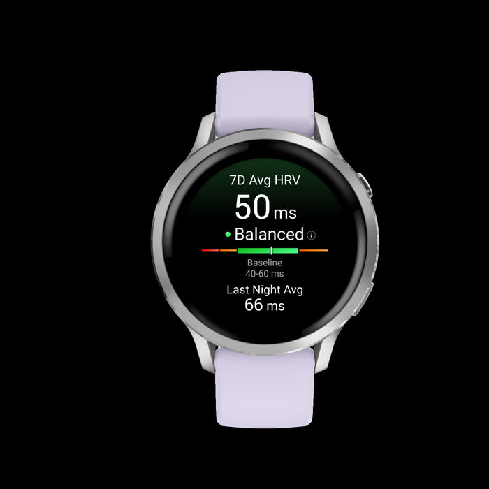 Garmin Venu 4 41mm Silver Periwinkle Wellness Smartwatch - Activity Tracker, HRV Status, Pulse Ox, Women's Health, Multi-Band GPS, Daily Workouts