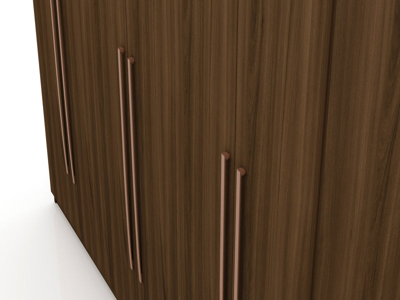 Gramercy Contemporary Modern 82\" Wardrobe Closet in Chestnut Brown
