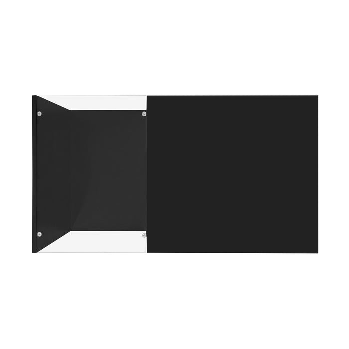 Ethan High-Gloss 35.4\" Long Coffee Table with Glass and LED Effect,Black