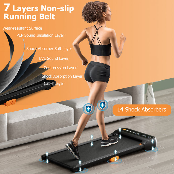 Costway Walking Pad 2 In 1 Under Desk Treadmill For Home With Watch Remote Control & Led Display