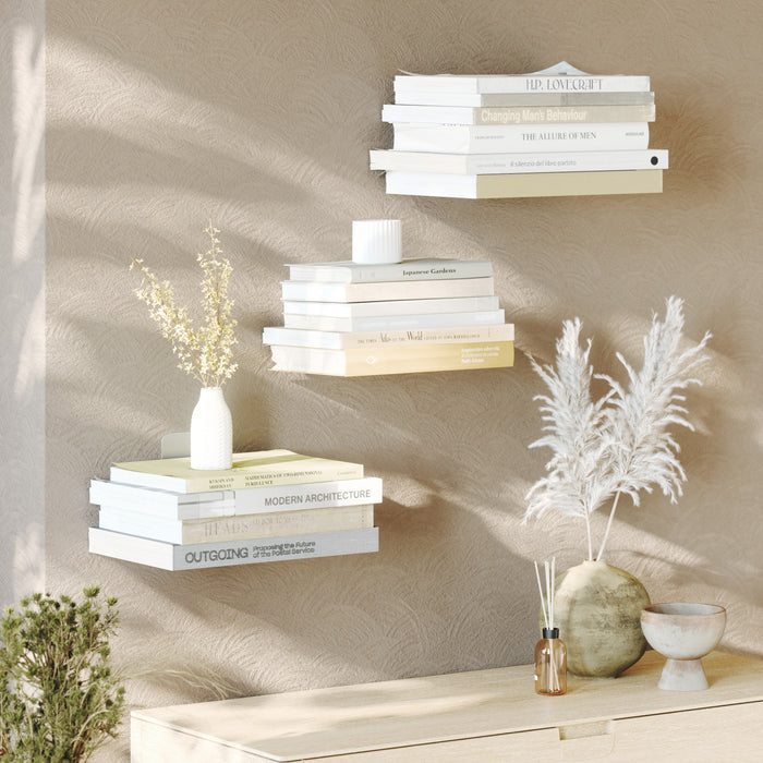 Umbra Small Modern Silver Steel Conceal Shelf - Set of 3