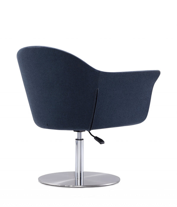 Voyager Modern Woven Blend Swivel Lounge Chair in Smokey Blue - Set of 2