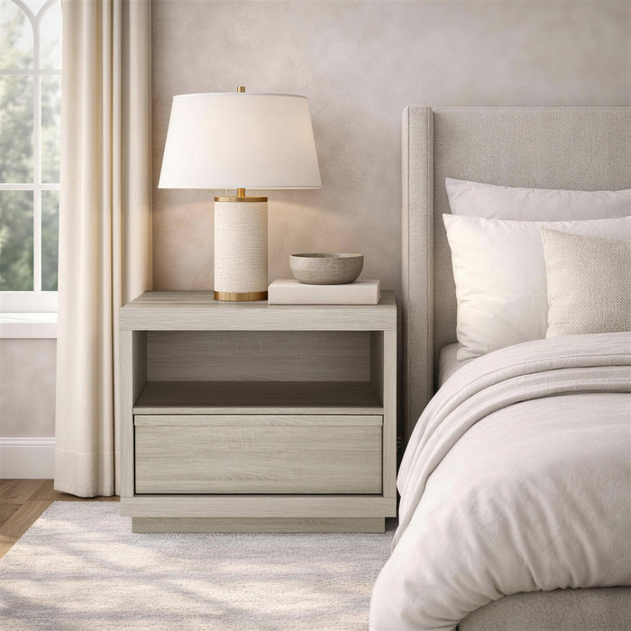 Navis Contemporary 26\" Nightstand in Whitewashed Oak (1-Drawer)