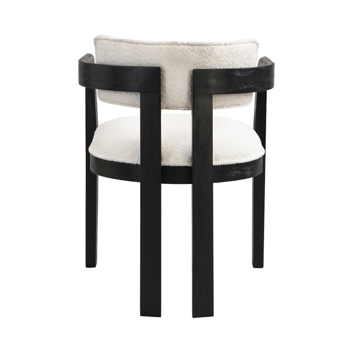 Evelyn Rubberwood Dining Chair with Armrests and Upholstery Seating Set of 2,Black