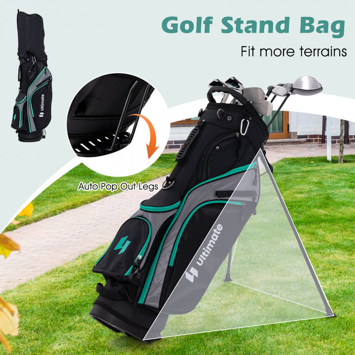 Ultimate Men's Complete Golf Club Set Golf Club Package Set Incl 460cc With Rain Hood Green