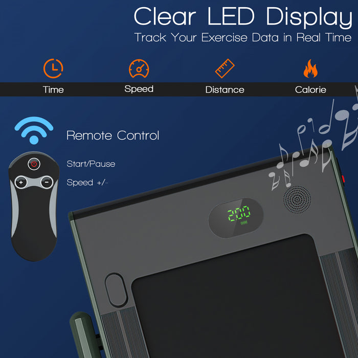 Superfit 2.25hp 2 In 1 Folding Under Desk Treadmill W/ Remote Control App