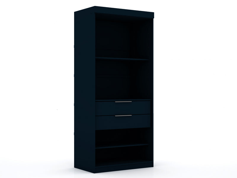 Mulberry Contemporary Modern 13-Piece Wardrobe Closet in Midnight Blue