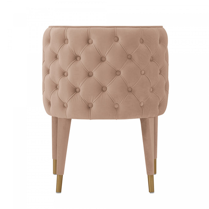 Maya Modern Velvet Dining Chair in Nude - Set of 2