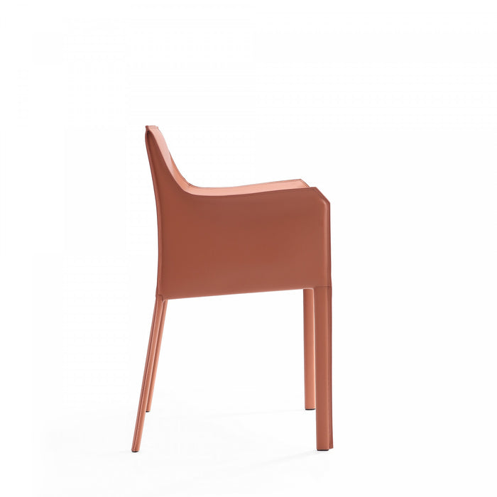 Paris Modern Vegan Leather Side Chair in Clay - Set of 2