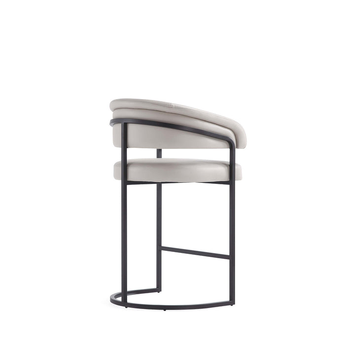 Augusta Modern Metal Upholstered Counter Stool in Light Gray - Set of 3