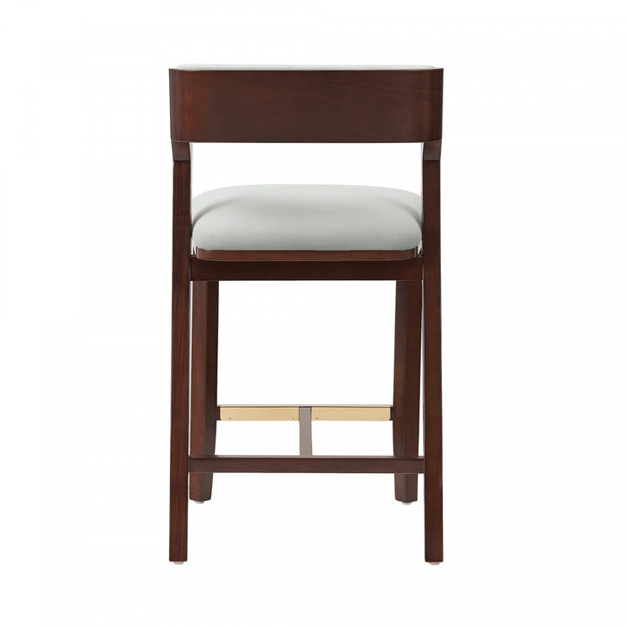 Patricia Modern Wood Upholstered Counter Stool in White Glacier - Set of 3