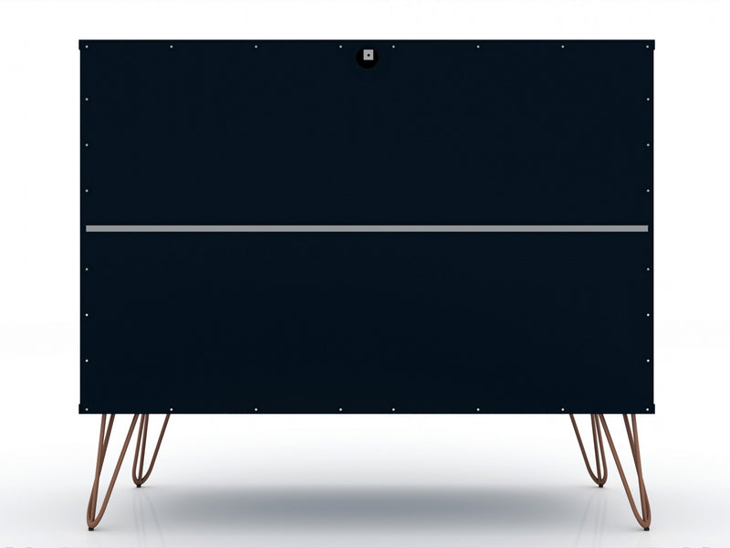 Rockefeller Mid-Century Modern 35\" Dresser in Midnight Blue (3-Drawer) - Set of 2