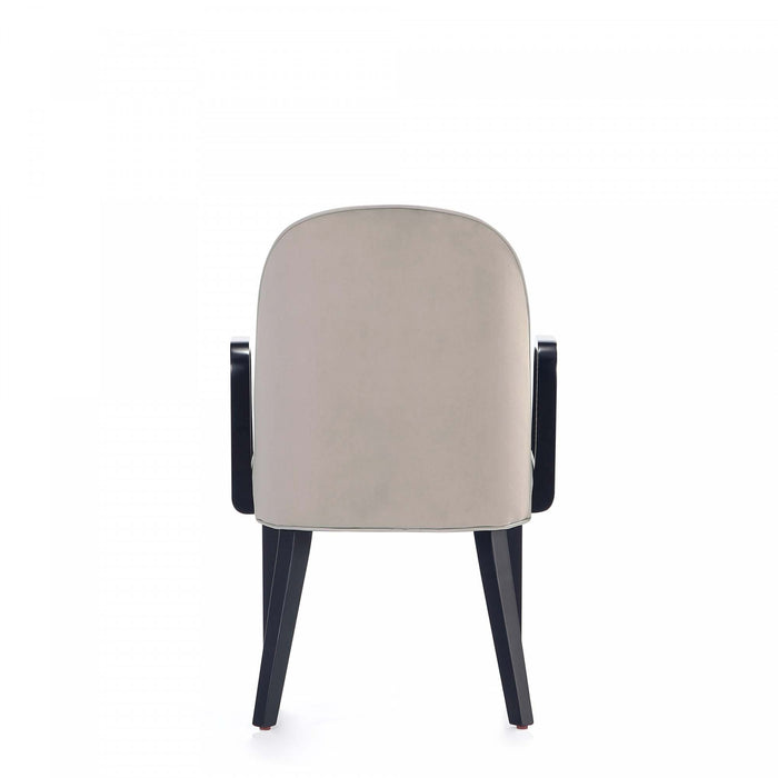 Hillman Modern Wood Upholstered Armchair in Light Gray Dining Chair