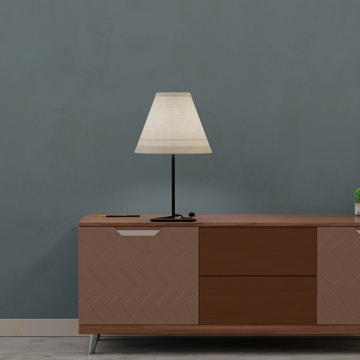 23\" Black Angular Base Table with Conical Shade