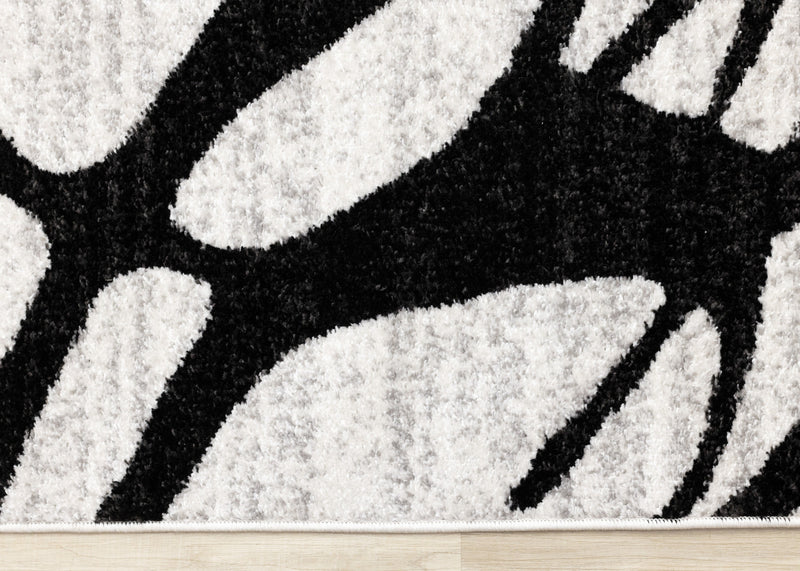 Emmett Grey Black Drizzle Swirl Rug, 5'3\" x 7'7\" Indoor Area Rug
