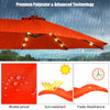 Costway 15Ft Patio Double-Sided Solar LED Market Umbrella Crank Base Orange