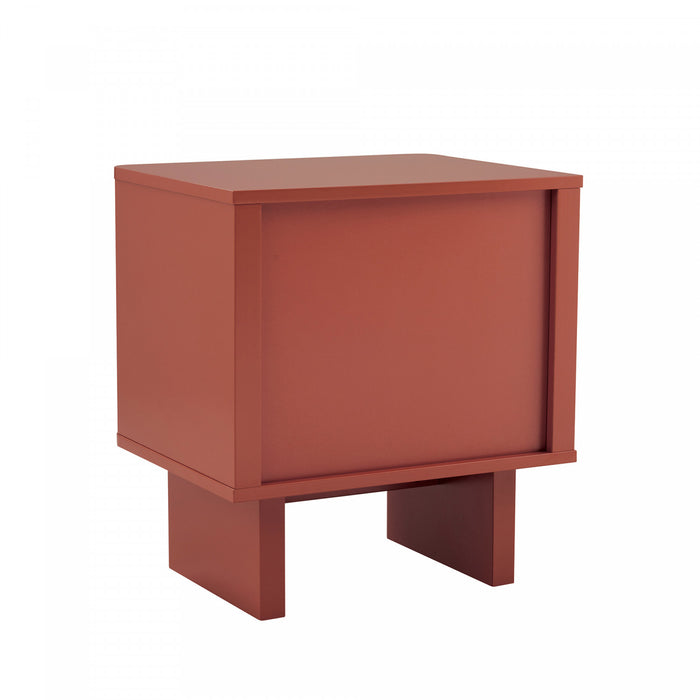 Ella Modern 20\" Nightstand in Terracotta (1-Drawer) - Set of 2