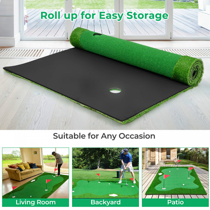 Costway 10 X 5 Ft Golf Putting Green Professional Golf Training Mat With 2 Golf Balls