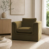 Haven Contemporary Modern Upholstered Accent Chair in Forest Green | Fauteuil d’appoint contemporain et moderne Haven, tapisse, vert foret
