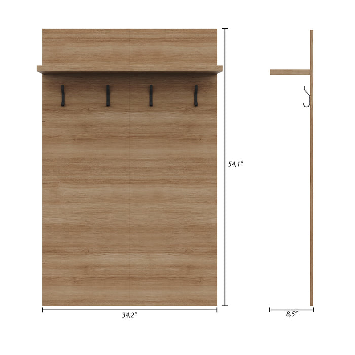 Porto Entryway Wall-Mounted Coat Rack with Shelf