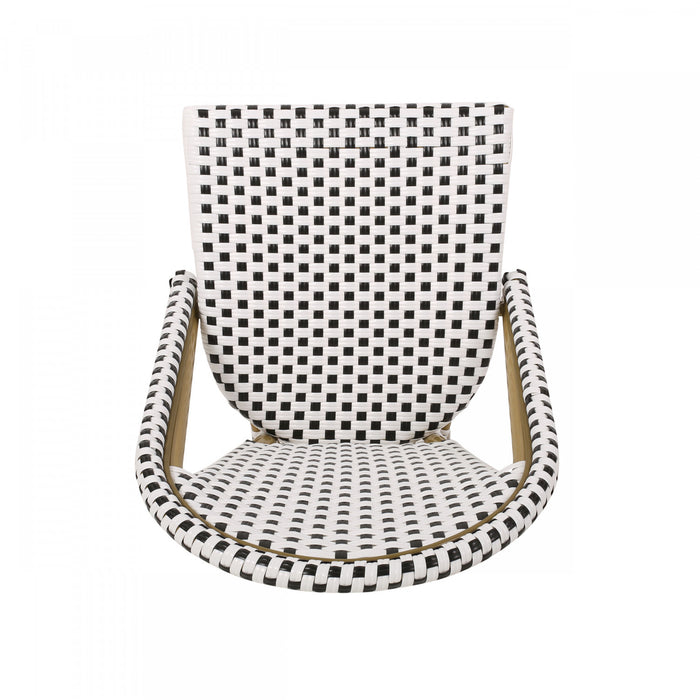 Julien Faux Ratten and Aluminum French Bistro Chairs, Set of 2 - Black and White